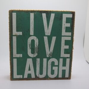 Designs by Kathy Live Love Laugh Green Wood Box Sign Farmhouse Decor‎ Shelf
